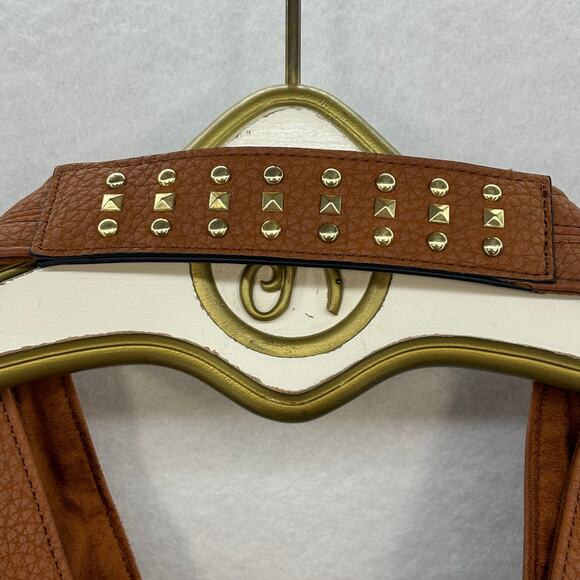 Steve Madden Hobo Bag Brown Fringe Shoulder Studded Boho Indie‎ Casual Western - Picture 4 of 12